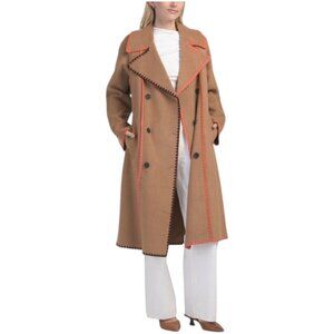 AVEC LES FILLES Double Face Blanket Stitch Coat